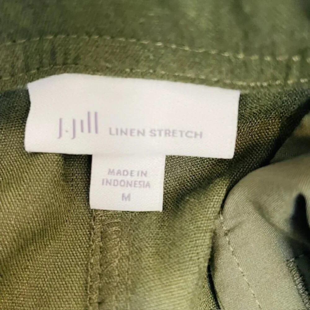 J. Jill Linen-Stretch Wide-Leg Crop in Spanish Moss Size Medium - Picture 7 of 9
